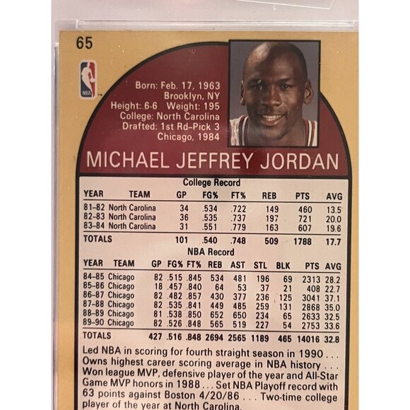 1990 Michael Jordan # 65 EMC GRADED MINT 9 VINTAGE EARLY JORDAN CARD THE GOAT - Picture 10 of 13